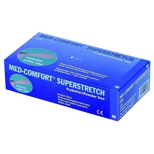Eldiven, Vinil, Pudrasız,  (Med-Comfort), Superstretch, S - 100 Ad.