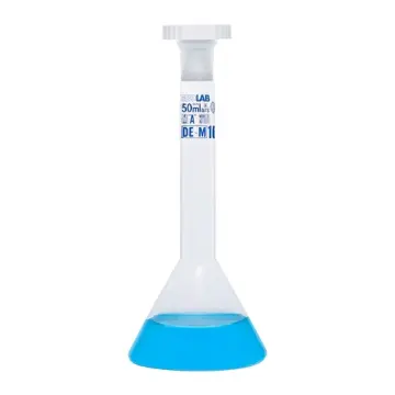 Balon Joje - Trapezoidal - Şeffaf - A Kalite - Grup Sertifikalı - Mavi Skala - 25 mL - NS 10/19