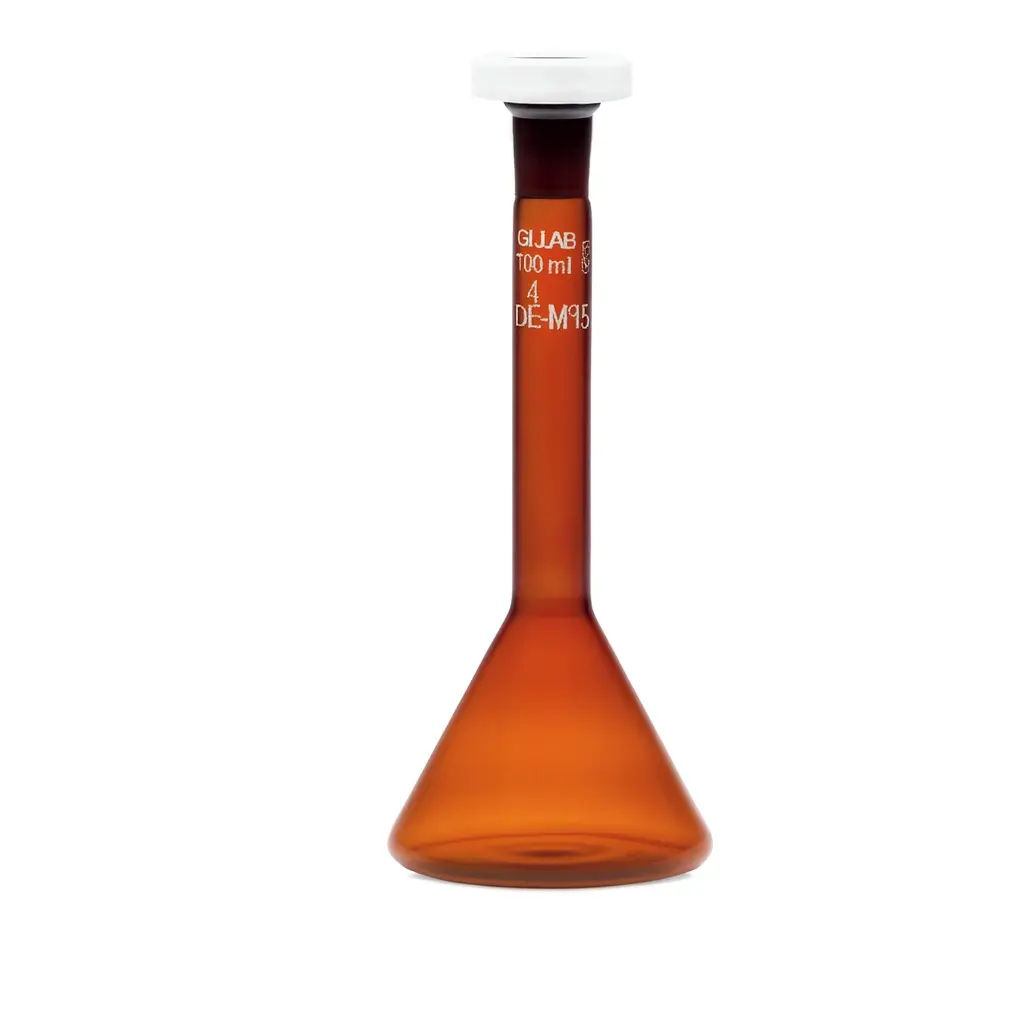 Balon Joje - Trapezoidal - Amber - A Kalite - Grup Sertifikalı - Beyaz Skala - 1 mL - NS 7/16