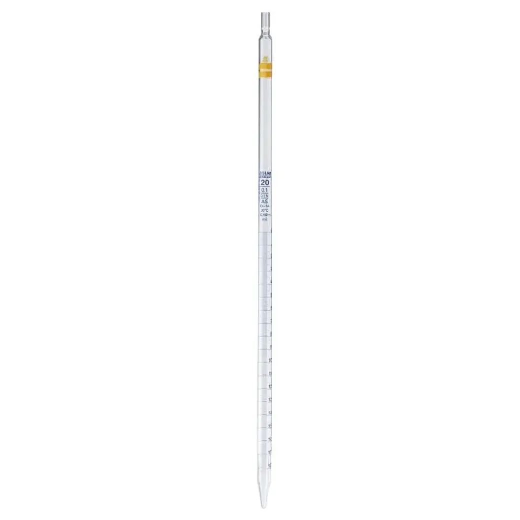 Pipet - Cam - Bullu - As Kalite - Grup Sertifikalı - Mavi Skala - 20 mL (10 adet/paket)