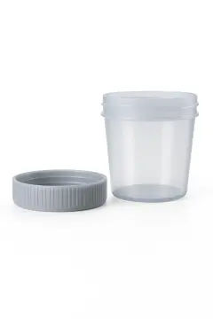 Numune Kabı , Plastik , P.P, Non Steril 120 mL Beyaz Kapaklı