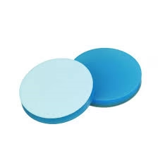 Kafa Boşluklu ND20 Septa / Tıpa Septa 20mm Silikon Şeffaf Mavi/Ptfe Beyaz 45° Shore A 3.0mm
