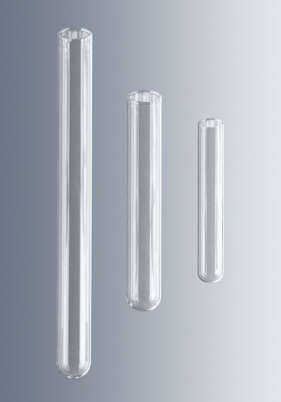 Test Tüpü, Cam, Borosilicate Cam, Dibi Yuvarlak, Taksimatsız, 16x150 mm - 1000 Ad.