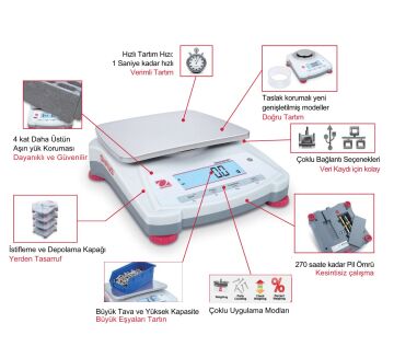 NV123 Yarı Analitik Terazi - 120g/1mg
