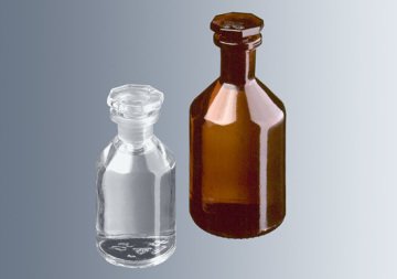 Çözelti Şişesi, Cam, Şilif Cam kapaklı, Dar Boyunlu, Şeffaf, 250 ml