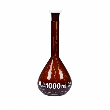 Balon Joje - Yüzey Kaplı - Standard - Amber - A Kalite - Grup Sertifikalı - Beyaz Skala - 1000 mL - NS 24/29
