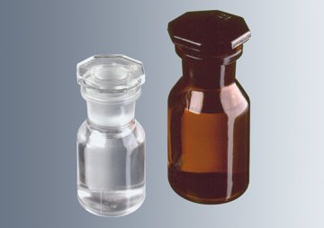 Çözelti Şişesi, Cam, Şilif Cam kapaklı, Geniş Boyunlu, Amber, 500 ml