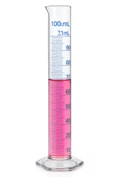 Mezür - Uzun Form - Hexagonal Cam Tabanlı - A Kalite - Grup Sertifikalı - Mavi Skala - 10 mL