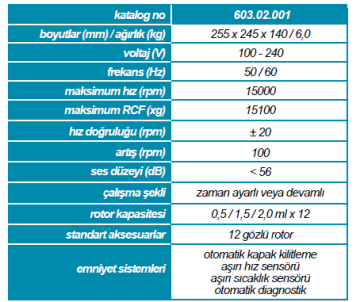 Santrfüj - Mini - Yüksek Hız - 15.000 Rpm - Lcd Göstergeli