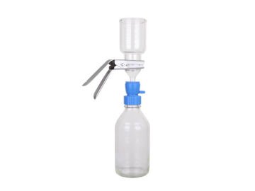  Vakum Filtrasyon Sistemi, Cam Huni 300 ml  +  Cam Şişe 1000 ml + Alüminyum Kıskaç, Vf12, Set