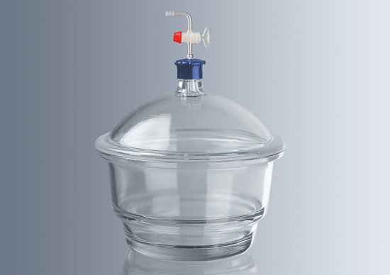 Desikatör, Cam, Disksiz, Plastik Tutacaklı, Musluklu, 200 mm
