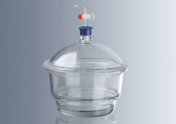 Desikatör, Cam, Disksiz, Plastik Tutacaklı, Musluklu, 300 mm