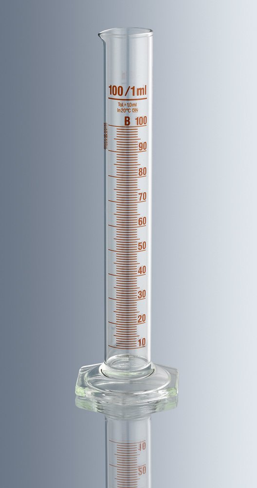 Mezür, Cam, B Sınıfı, Uzun Form, Amber Renk Taksimatlı, 250 ml