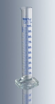Cam Mezür, A Sınıfı, Uzun Form, Mavi Renk Taksimatlı, 50 ml, Sertifikalı