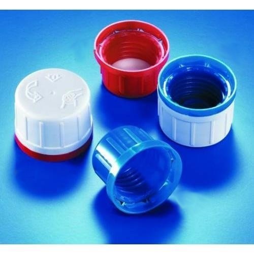 PP Vidalı Basınç Dengeleyici Kapak, Kırmızı: Kırılma halkalı, havalandırmlı, 100-1000ml şişeler için