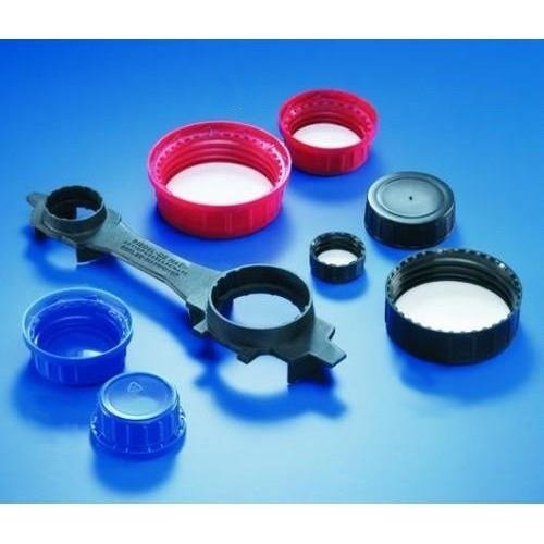 PP Vidalı Kapak, kırmızı, kırılma halkalı, PE köpük destekli, (50 ml şişeler için)