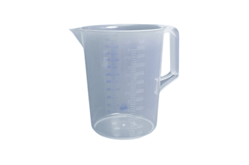 BEHER KULPLU  PLASTİK ŞEFFAF İKİ TAKSİMATLI  BASKILI   5000 ML
