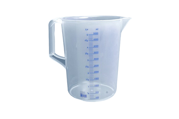 BEHER KULPLU  PLASTİK ŞEFFAF İKİ TAKSİMATLI  BASKILI   5000 ML