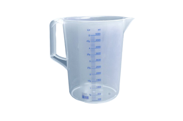 BEHER KULPLU  PLASTİK ŞEFFAF İKİ TAKSİMATLI  BASKILI   5000 ML