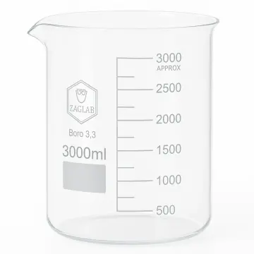BEHER CAM KISA FORM TAKSİMATLI 3000 ML Boro 3,3 glass