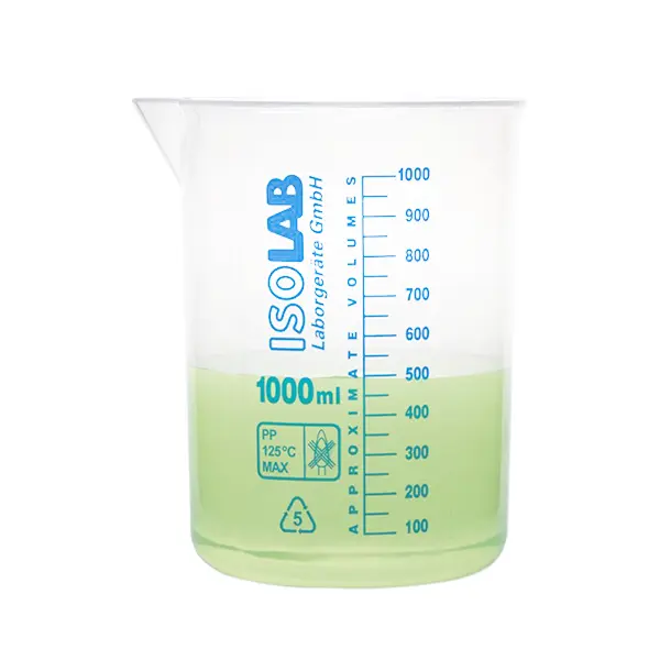 Beher - P.P - Kısa Form - Mavi Skala - 2000 mL