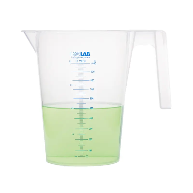 Beher - Kulplu - P.P - Kısa Form - Mavi Skala - 250 mL