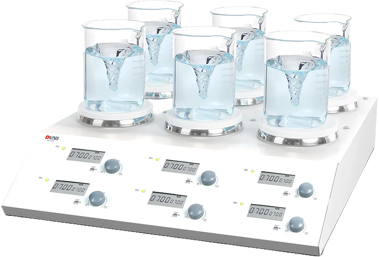 Manyetik Karıştırıcı Isıtıcılı MS-M-S6 - 6-Channel Digital Magnetic Stirrer