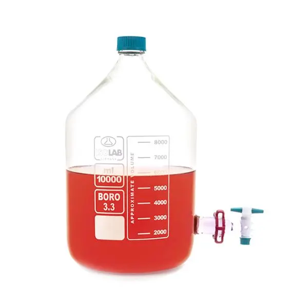 Bidon - Borosilikat Cam - Şeffaf - Musluklu -