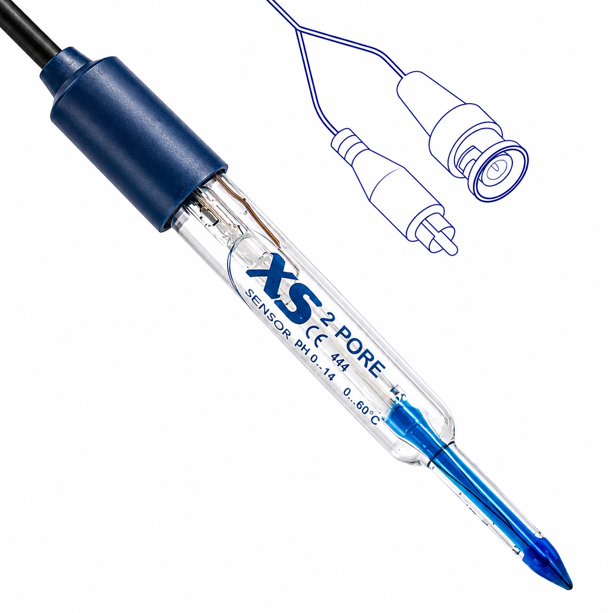 pH Elektrodu - pH 0…14 / BNC - 2 Pore T